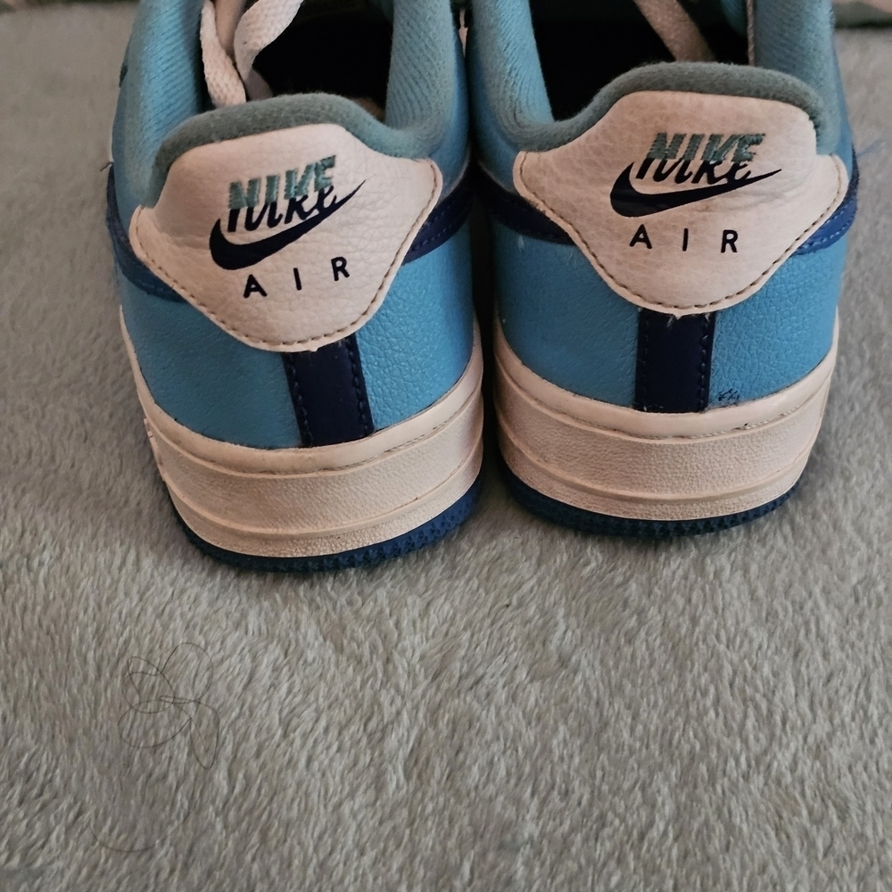 Nike Blue and White Air Force 1 Sneakers - Picture 5 of 11